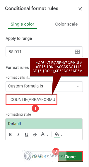 Highlight Duplicate Rows using conditional formatting